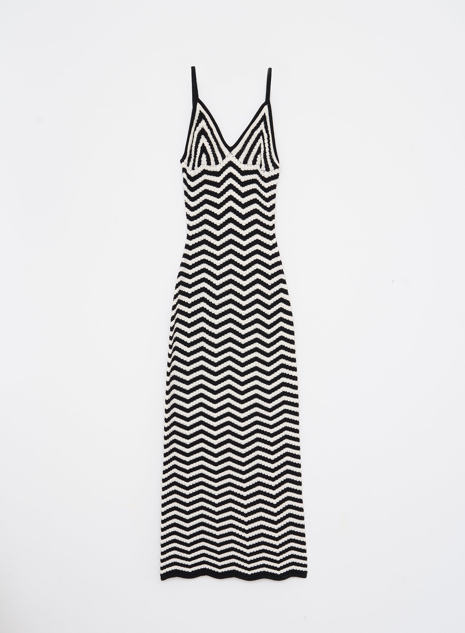 Cream And Black Stripe Knitted Maxi Dress